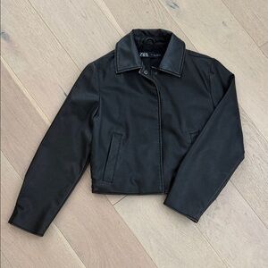 Zara Black Faux Leather Jacket